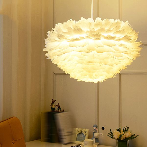 Feather Unique Shape Flush Ceiling Light Modern 1 Light Flush Mount Lighting Fixtures