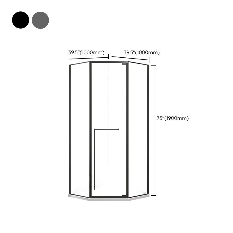 Neo-Angle Tempered Glass Shower Enclosure with Double Door Handles