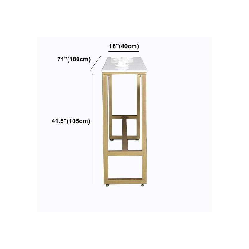 Stone Top Bar Dining Table Traditional Luxury Bar Table with Gold Base