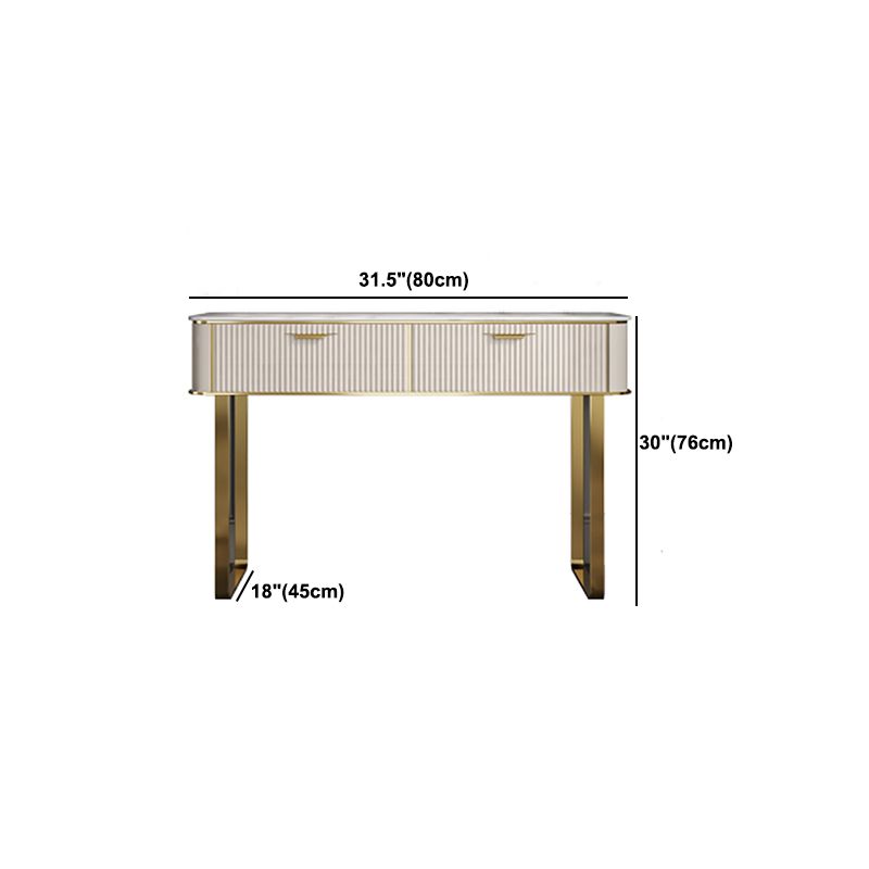 Glam Slate Top Make-up Vanity Wooden Vanity Dressing Table Set in Beige