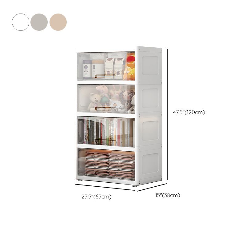 Modern Style Plastic Kids Closet Bedroom Youth Armoire with Door