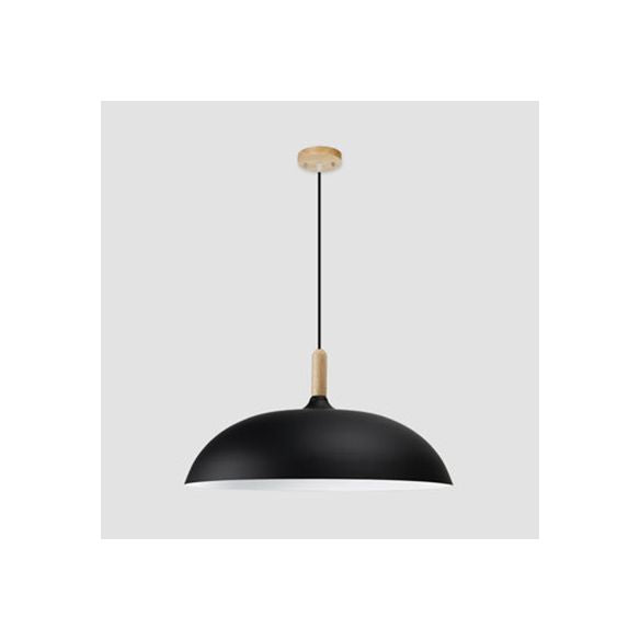 Contemporary Suspension Light Saucer Shape 1 Light Aluminum Black/Coffee/White Pendant Lamp for Restaurant Hotel