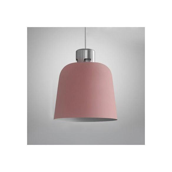 Metal Bucket Shade Hanging Light Single Light Nordic Pendant Lighting in Blue/Green/Pink for Restaurant Dining Room