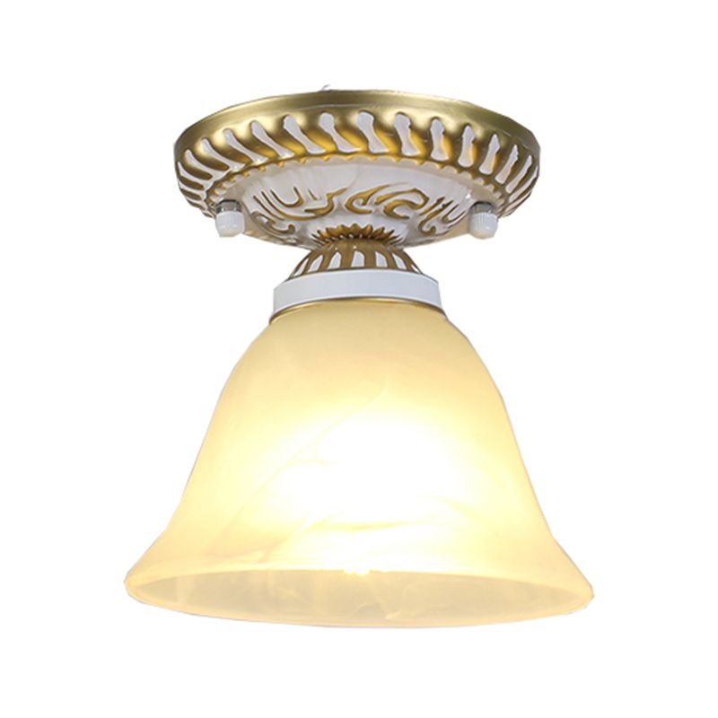 Single Light Glass Ceiling Light Classical Dining Room Ceiling Mount Lighting