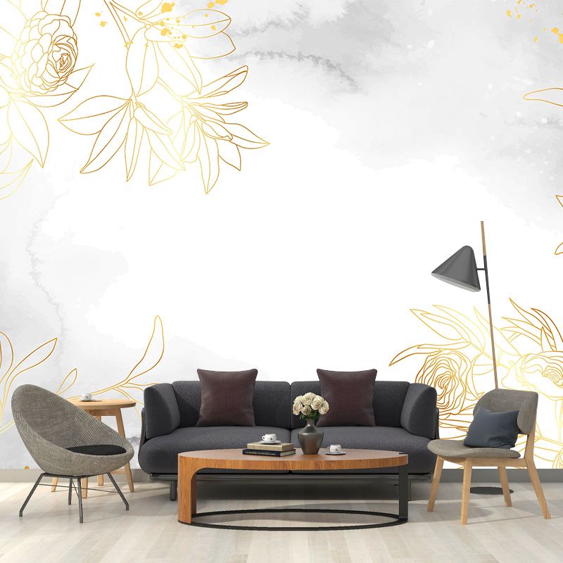 Minimalism Illustration Wallpaper Environment Friendly Mildew Resistant Indoor Wall Mural