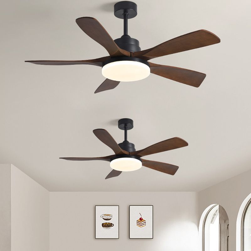 Nordic Ceiling Fan Light Fixture Simple Wooden LED Ceiling Lamp for Bedroom