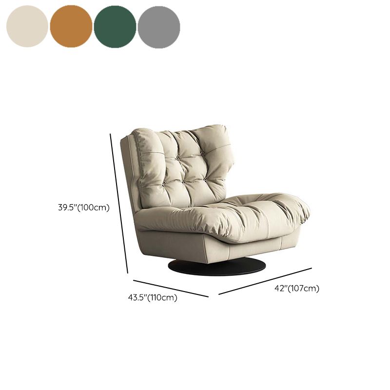 Tufted Microsuede Wingback Recliner 42" Wide Swivel Base Recliner Chair