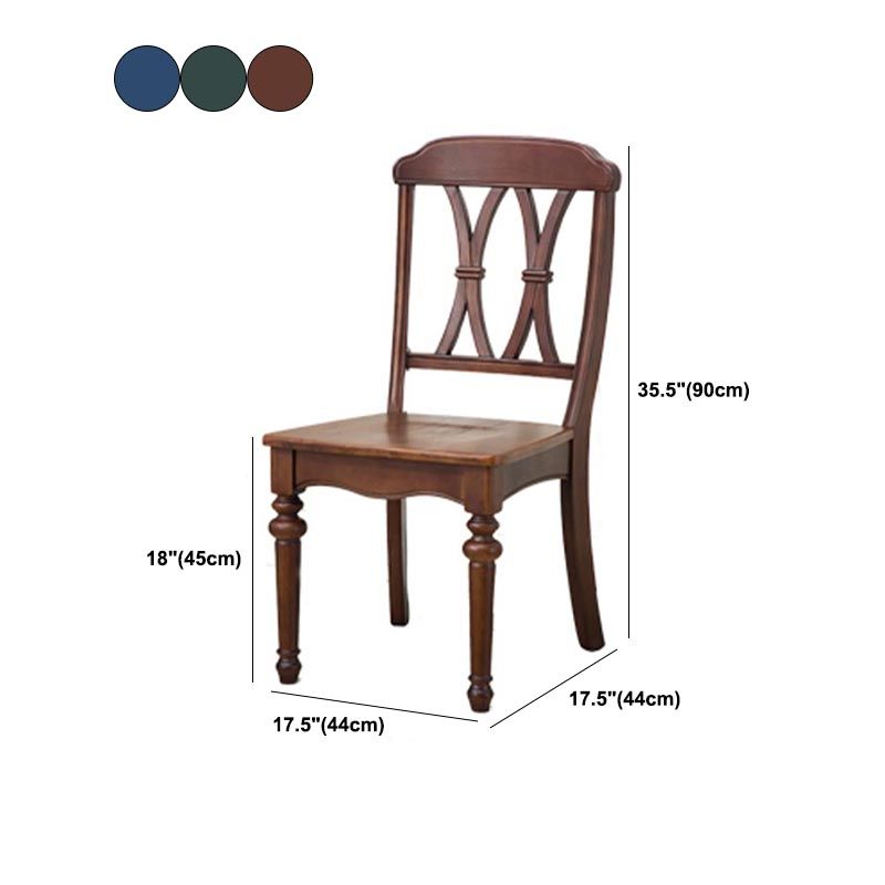 Contemporary Wood Dining Chair Cross Back Side Chair in Matte Finish for Indoor