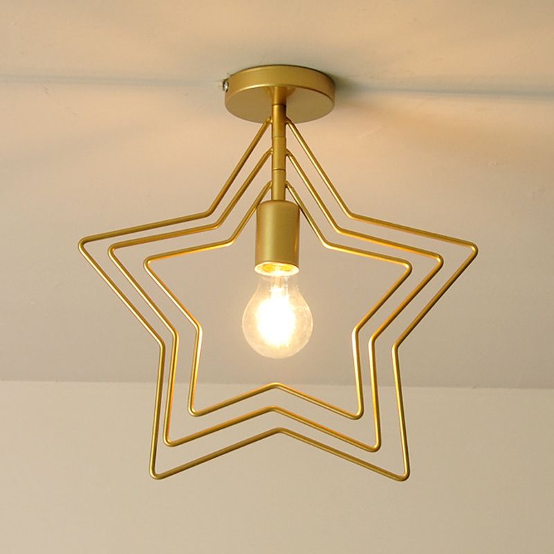 Star Shape Ceiling Light Metal Ceiling Mount Light for Living Room