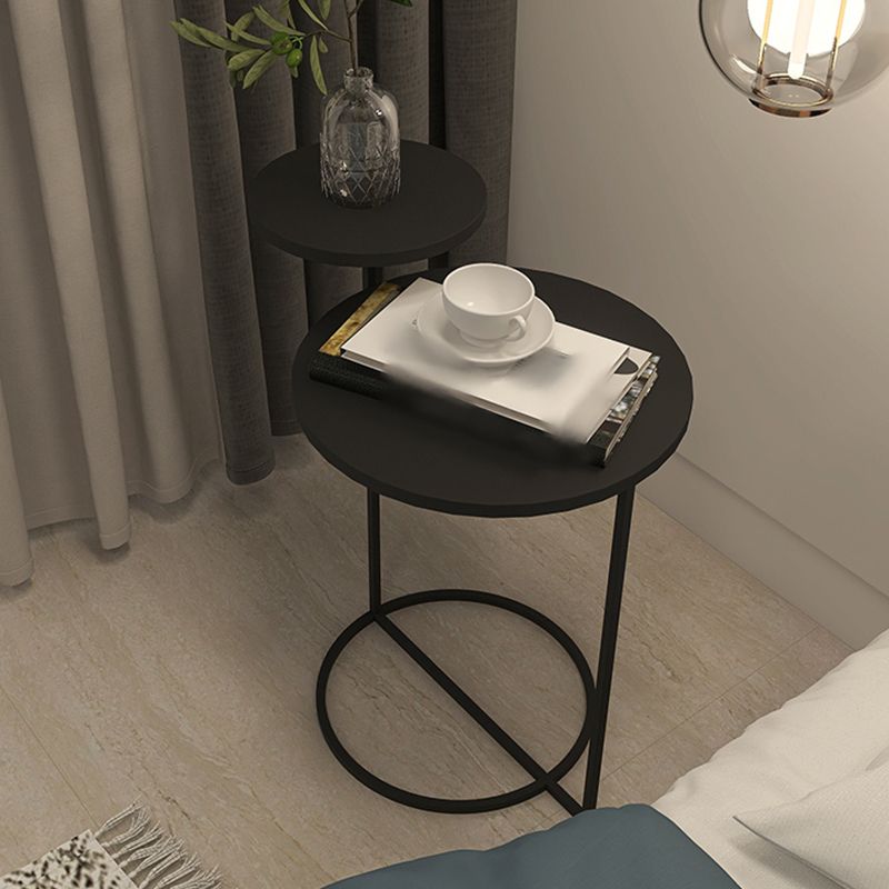 Non-storage Nightstand Modern Round Metal Night Table with Legs