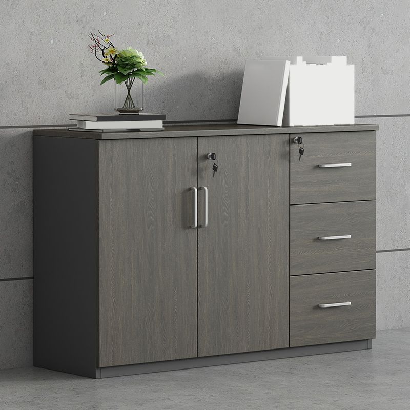 Nordic Style File Cabinets Solid Wood Frame Key Lock Horizontal File Cabinet Office