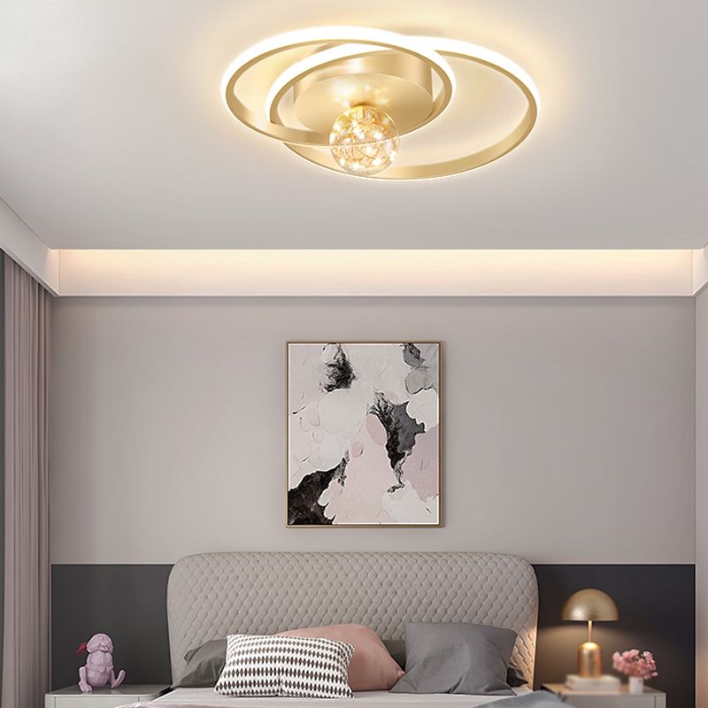 Gypsophila LED Flush Mount Light with Acrylic Shade Round Modern Ceiling Lamp