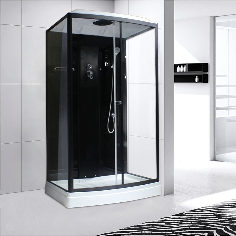 Corner Framed Shower Stall Single Sliding Tempered Glass Shower Stall