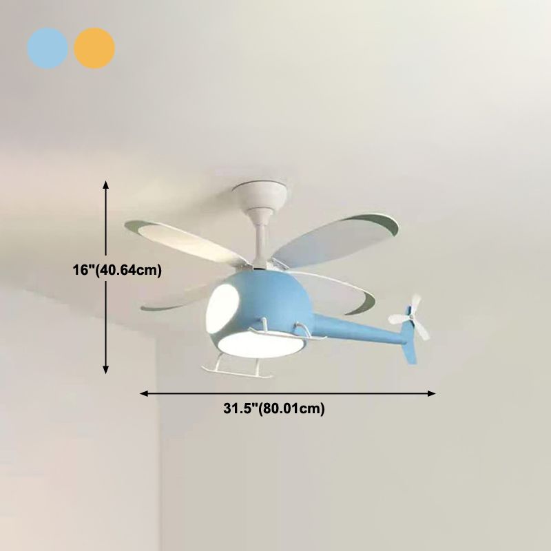 Kids Style Ceiling Fan Lighting Metal 4 Light Ceiling Fan Lamp for Restaurant