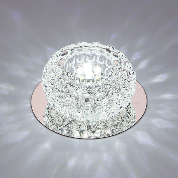 Modern Crystal Flush Mount Light Fixtures LED Mini Flush Mount with Hole 2-3.5'' Dia