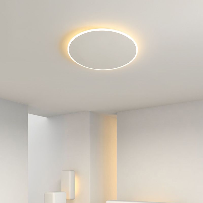 Single White Modern Flush Mount Lighting LED Ceiling Light for Bedroom