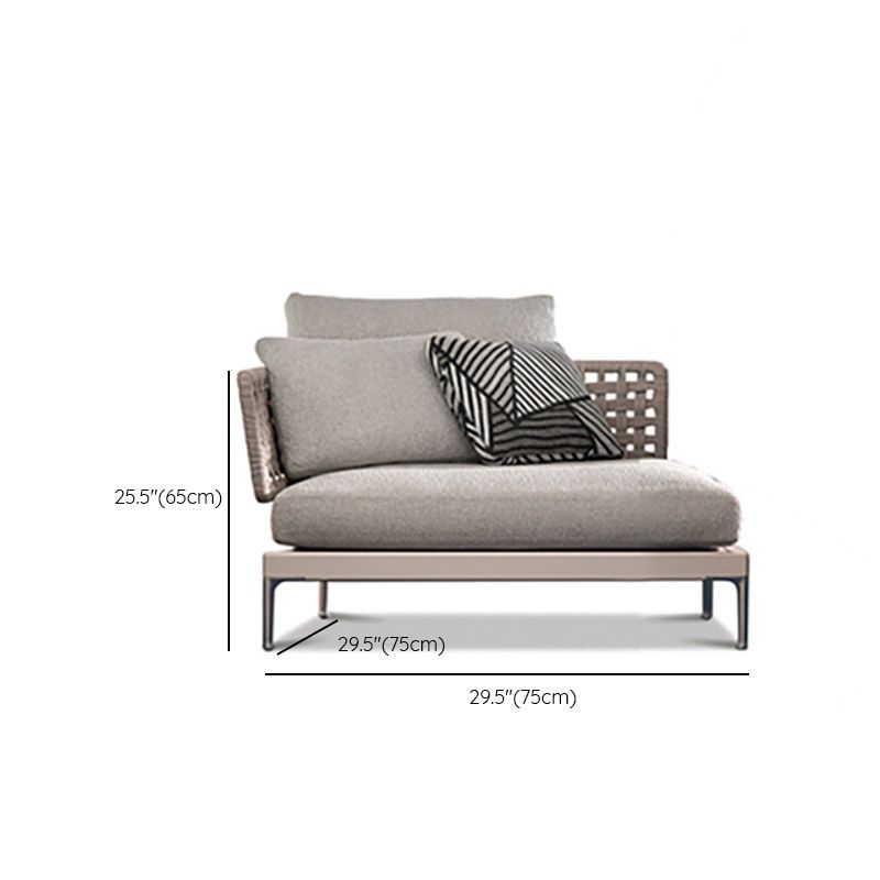 Modern Outdoor Patio Sofa Wicker 1 Piece Mildew Resistant Patio Sofa