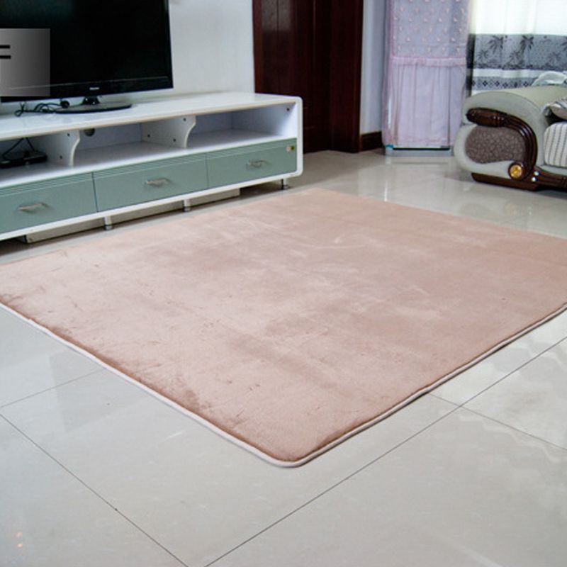 Simple Living Room Rug Multi Color Plain Area Rug Synthetics Anti-Slip Backing Pet Friendly Carpet