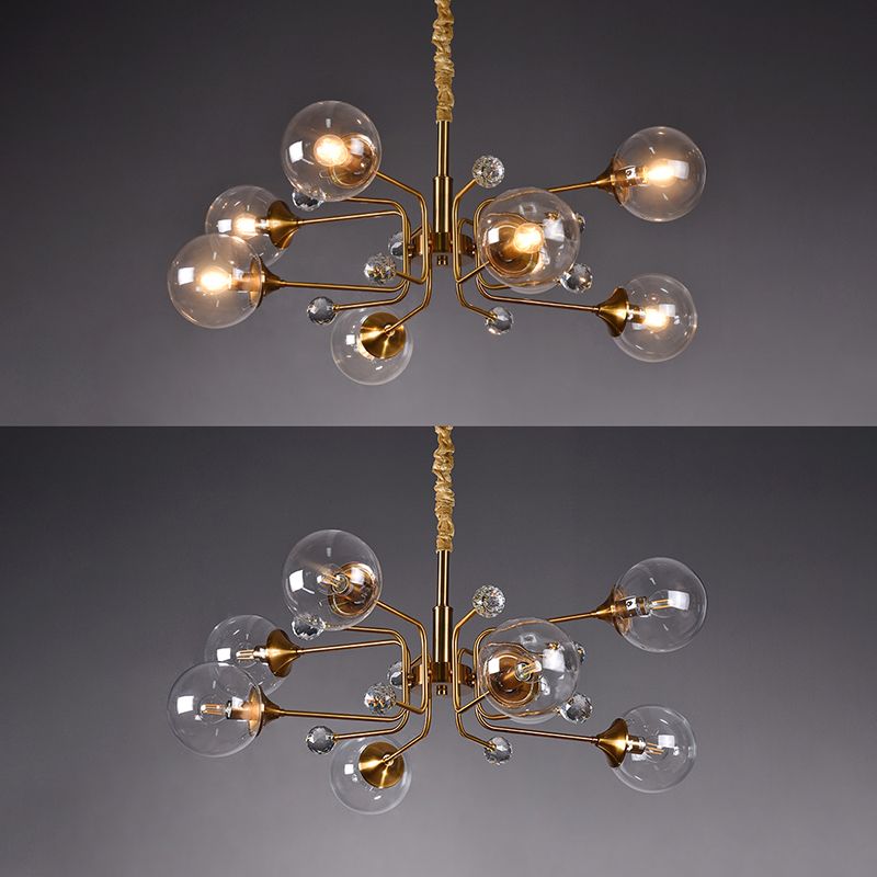 Orb Chandelier Pendant Light Nordic-Style Glass Chandelier Light Fixture for Living Room