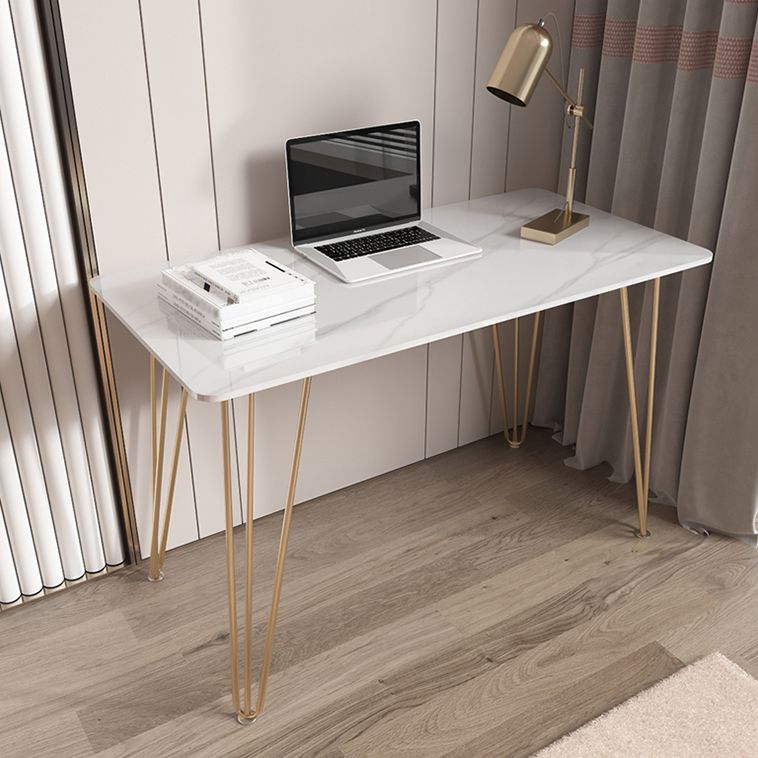 Rectangular Home Dormitory Writing Desk Glam Style Stone Office Desk