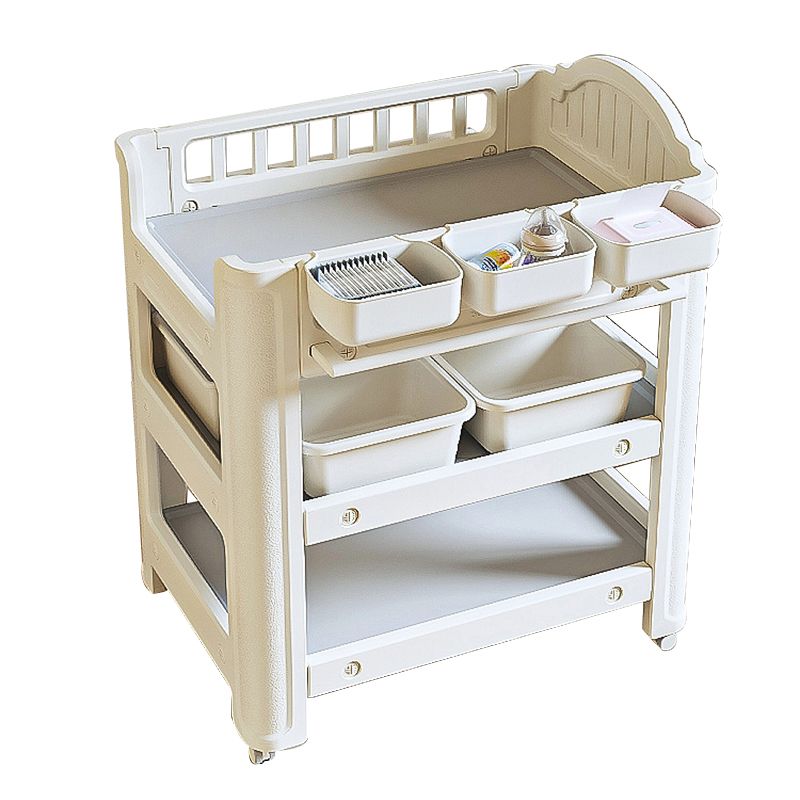 Modern Plastic Baby Changing Table Arch Top Changing Table With Shelf