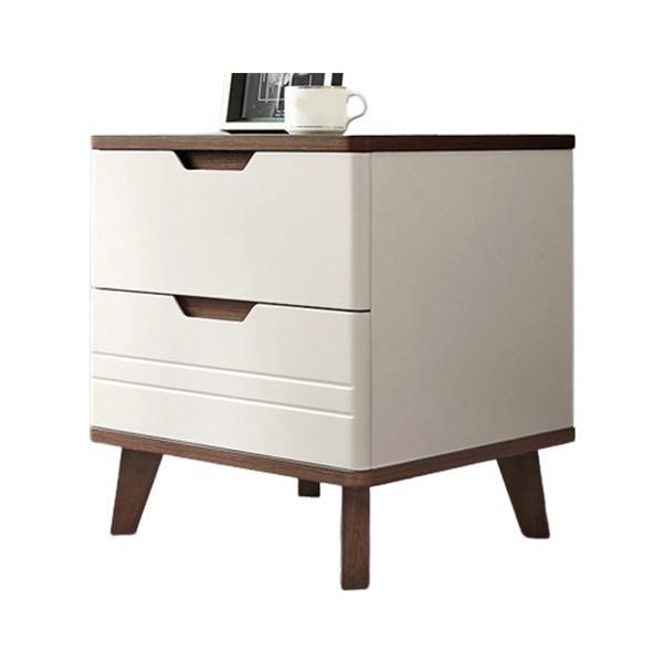 Cream Color Nursery Nightstand Bedside Table Modern Youth Nightstand with 2 Drawers