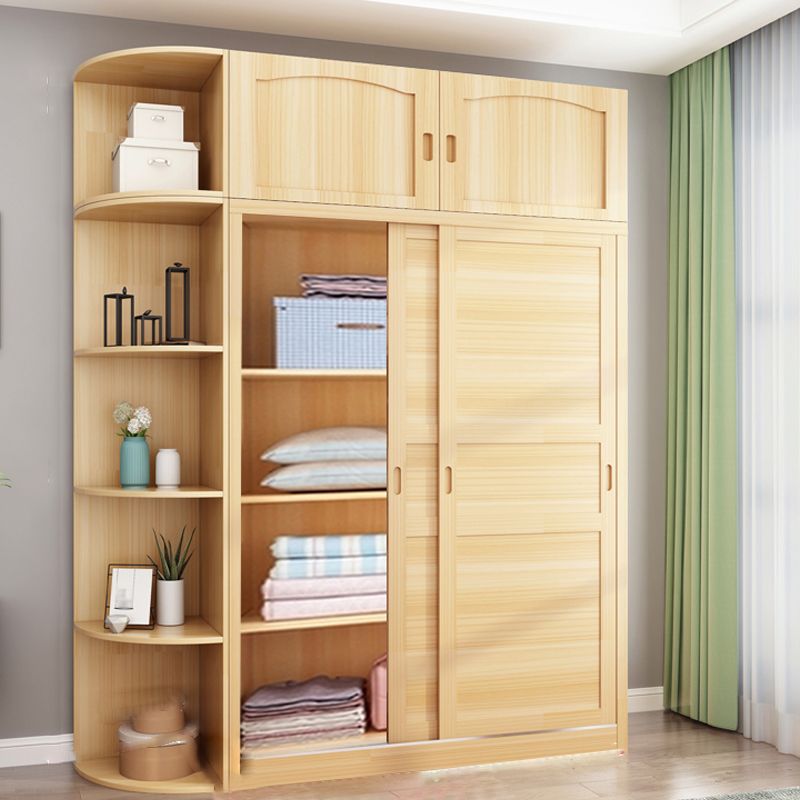 Solid Wood Wardrobe Armoire Contemporary Wardrobe Armoire with Doors