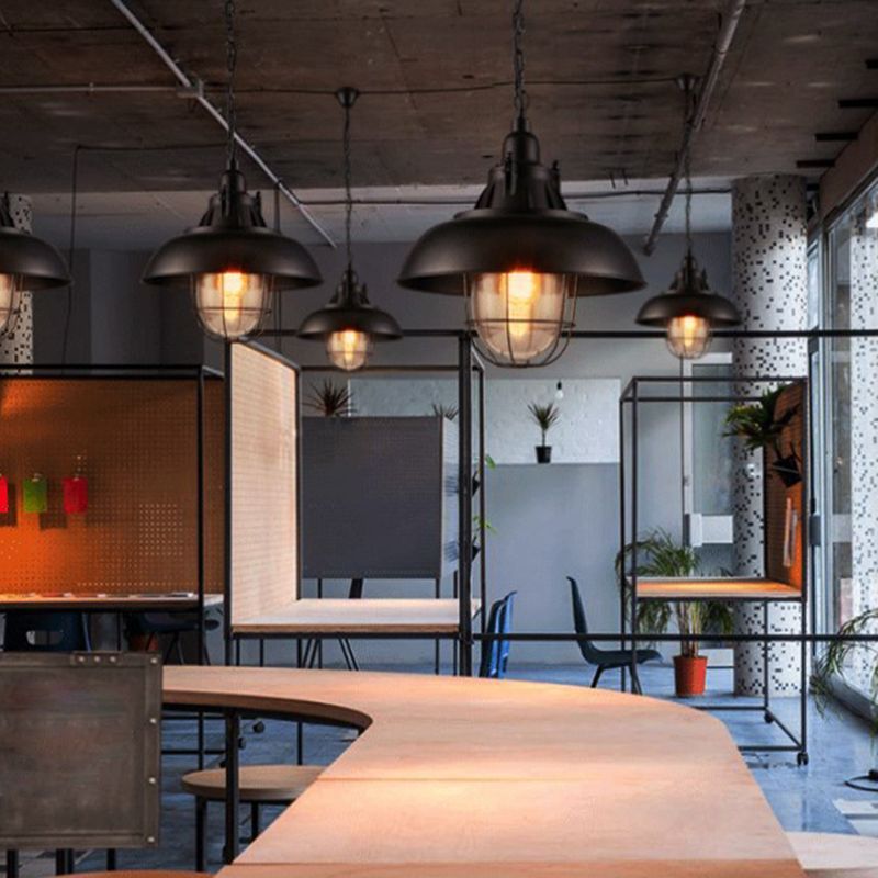 1 luces de techo colgantes enjauladas enjaulados lámparas de metal de estilo industrial para restaurante