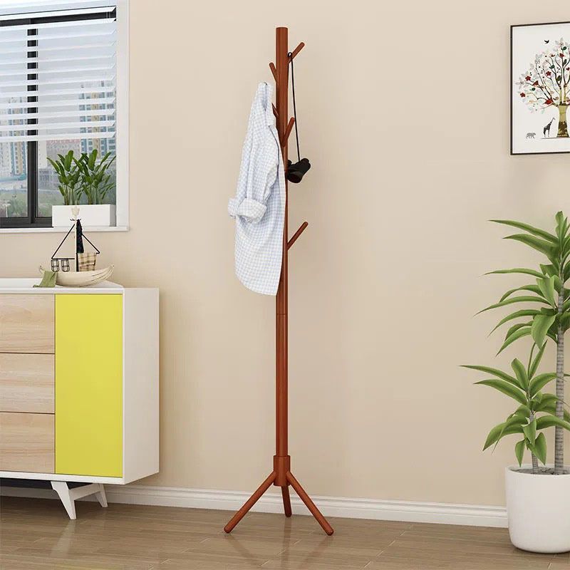 Modern Coat Rack Hooks Solid Wood Coat Rack for Entry Living Room