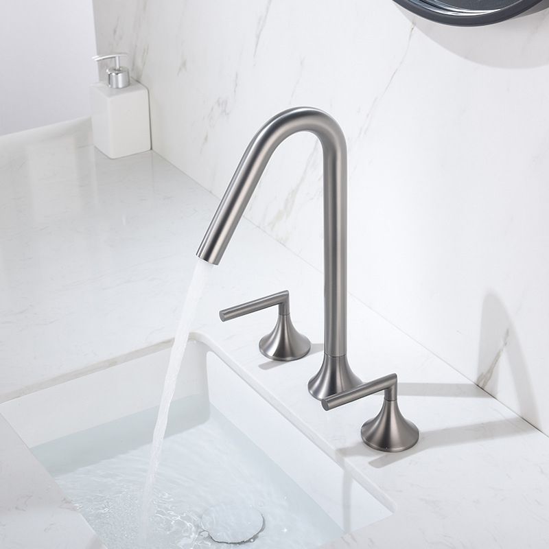 13 Inches Swivel Widespread Bathroom Faucet with Drain 2-Handle Bathroom Sink Faucet