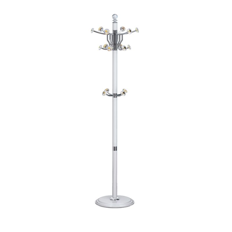 Contemporary Coat Rack Free Standing Coat Hook Metal Hall Stand with Round Base