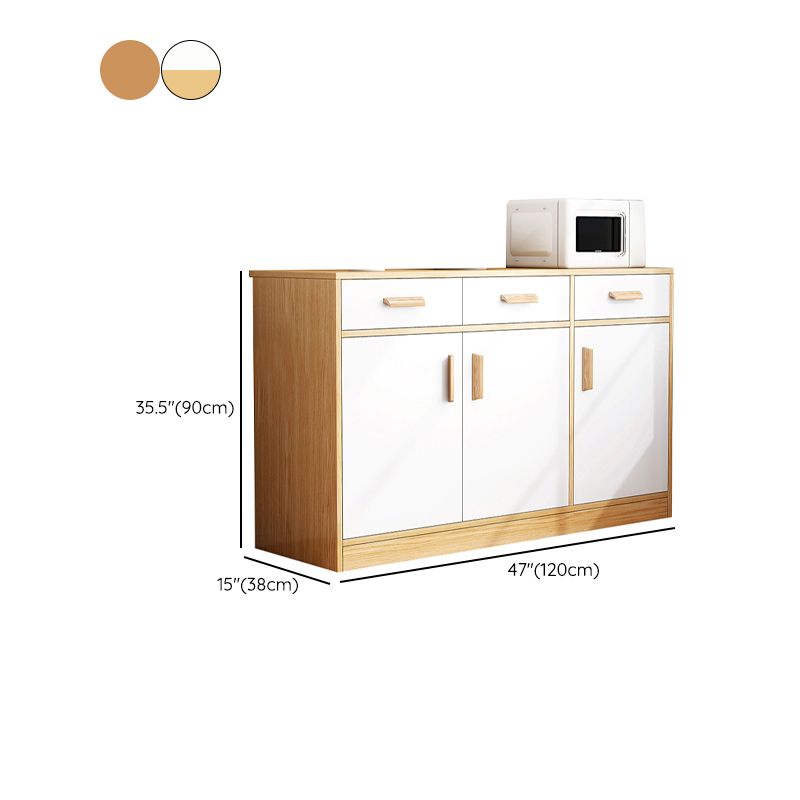 Modern Style Dining Server Engineered Wood Server with Drawers and Storage