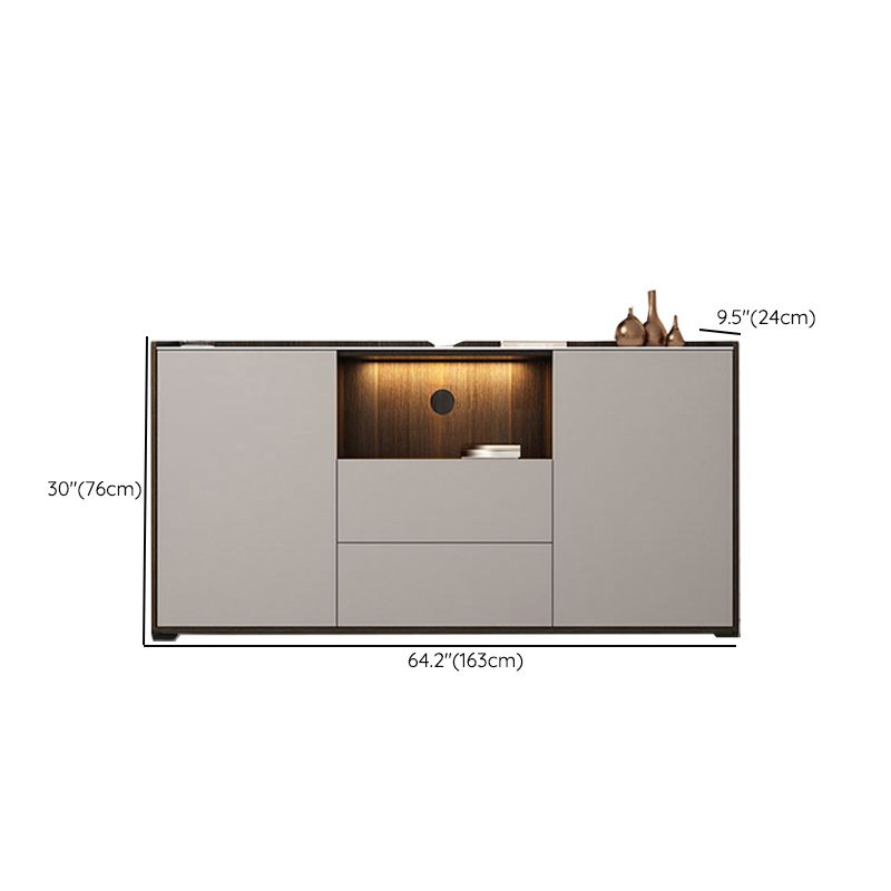 Contemporary Faux Wood TV Stand 2 Drawers and 2 Doors TV Cabinet