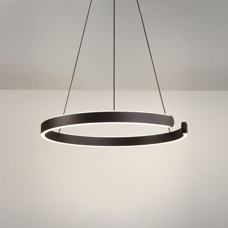 Linear Metal Pendant Light Fixtures Modern Style 2 Light Hanging Light Fixtures in Black