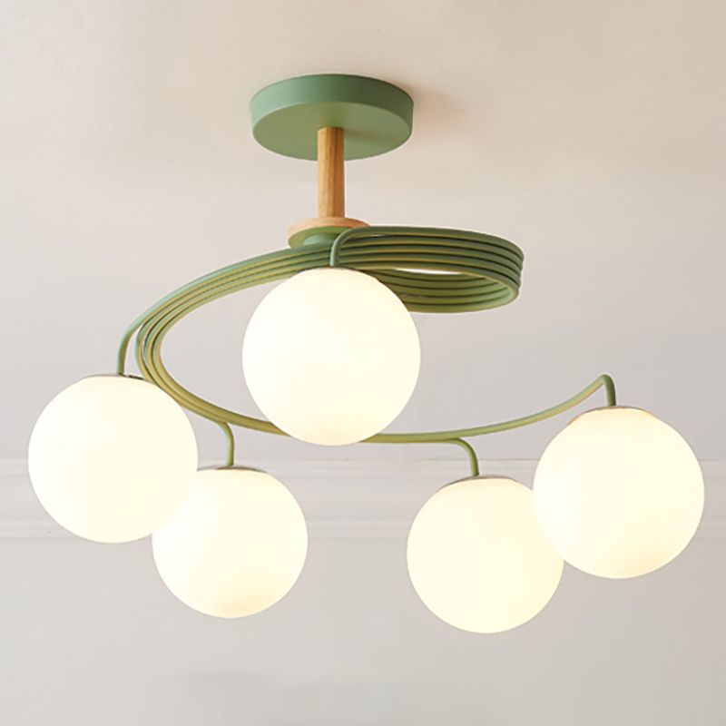 Luminaires de lustre en bois moderne globe suspension à suspension multiples