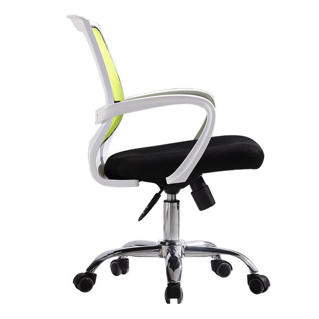 Modern Mid Back Desk Chair Mesh Fixed Arms Office Chair for Home Office