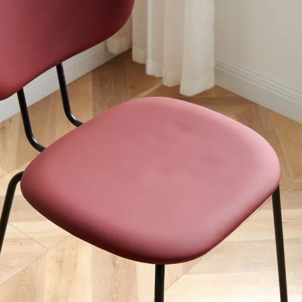 Industrial Style Matte Finish Metal Side Chair Open Back Dining Side Chair