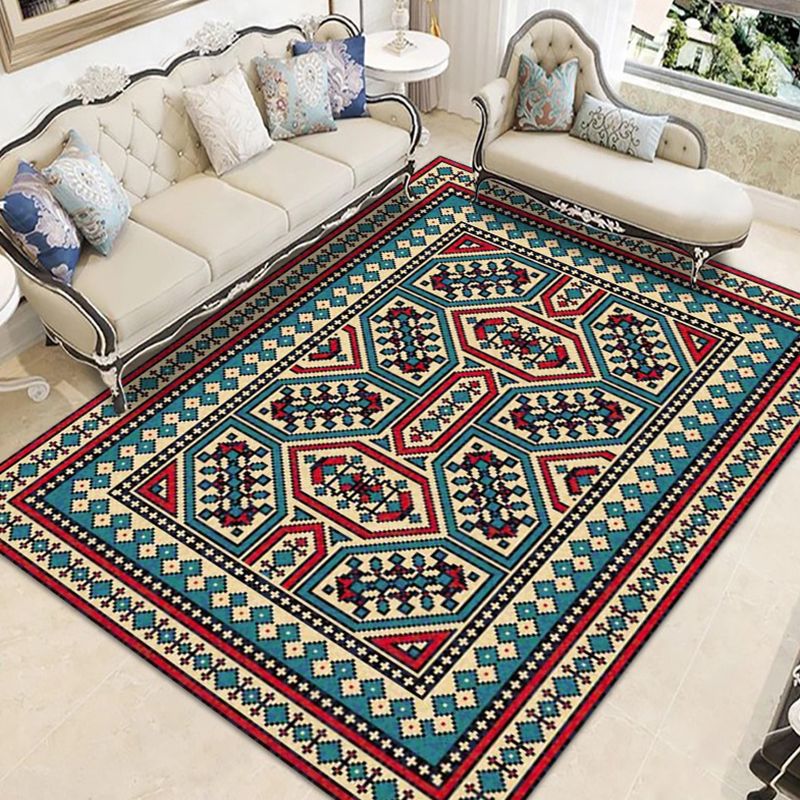 Bruin Marokko Area Rug Polyester Tribal Patroon Tapijt Anti-slip Wasbaar gebied Tapijt voor woonkamer