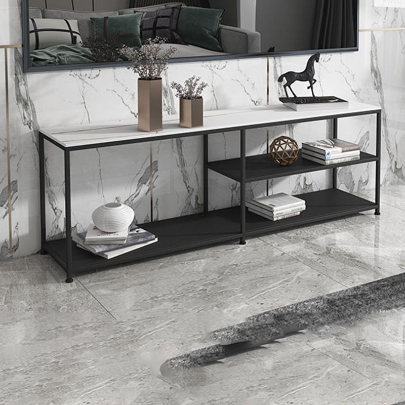 Stone and Metal TV Stand Console Contemporary TV Media Stand