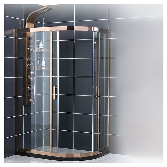 Neo-round Stainless Steel Shower Enclosure with Double Door Handles