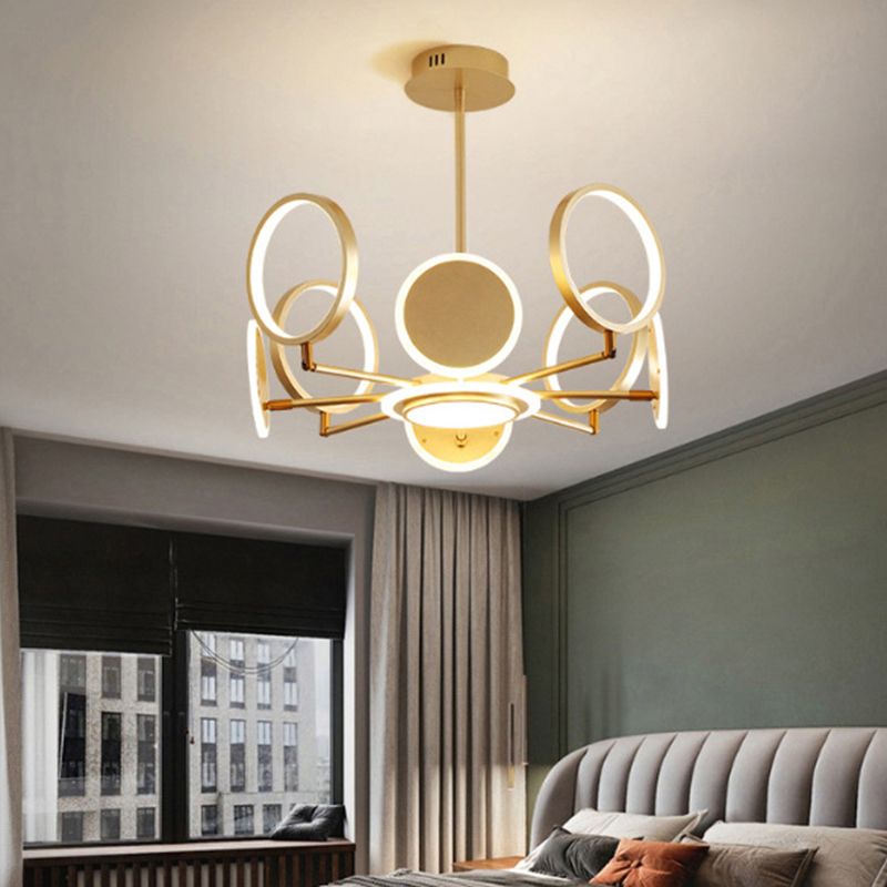 Metalen ringen plafond kroonluchter minimalistische stijl led kroonluchter verlichtingsarmatuur