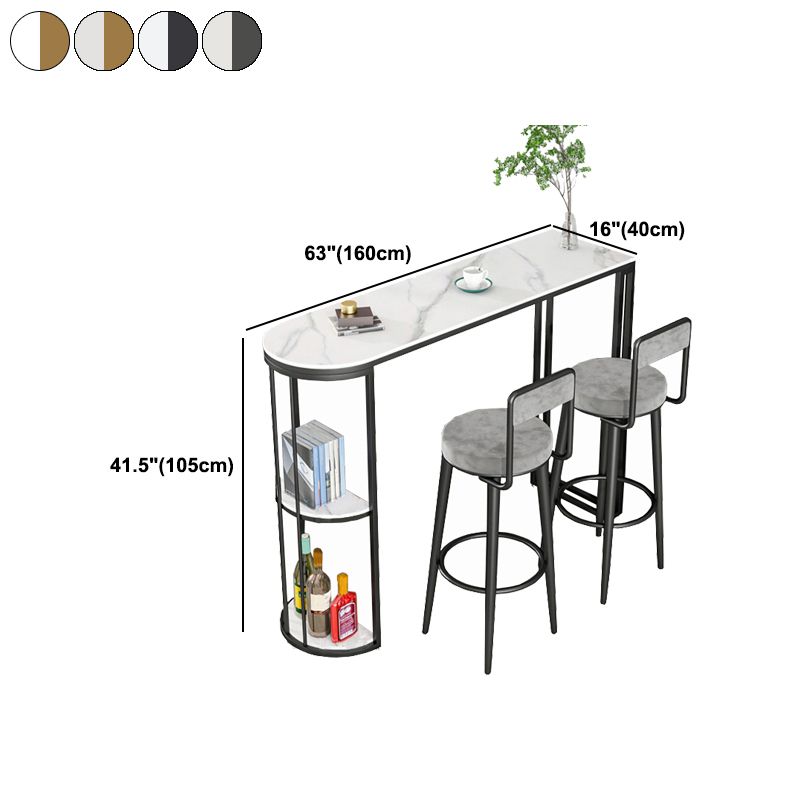 Indoor Metal Cocktail Bar Table Modern Double Pedestal Pub Height Dining Table