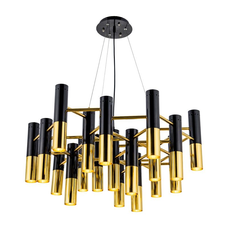 Sitting Room Postmodern Metal Chandelier Lighting Fixture Balck-gold Chandelier Pendant Light