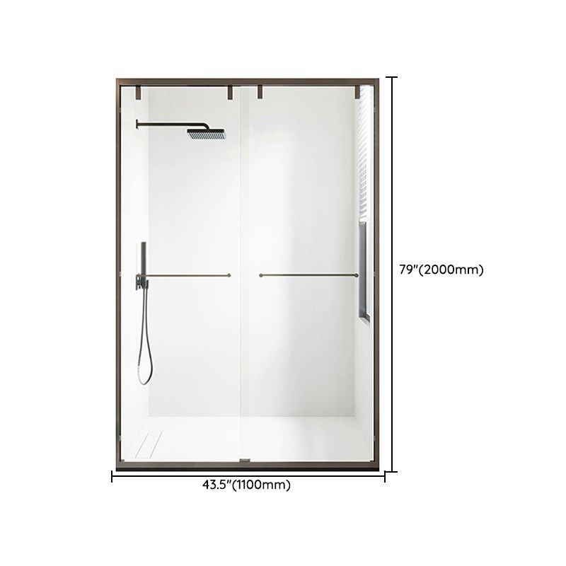Transparent Double Sliding Shower Bath Door Scratch Resistant Shower Doors