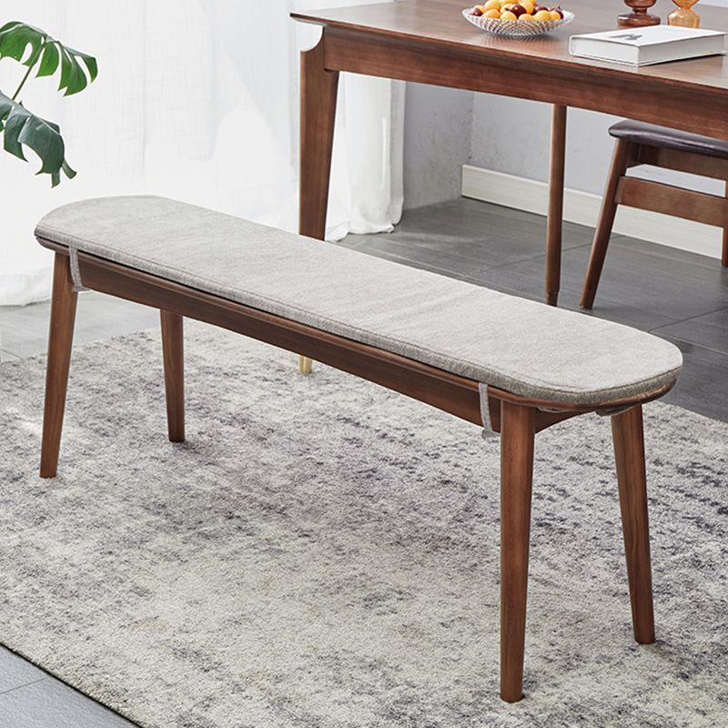 11.8" Wide Modern Seating Bench Solid Wood Oval Bench with Legs