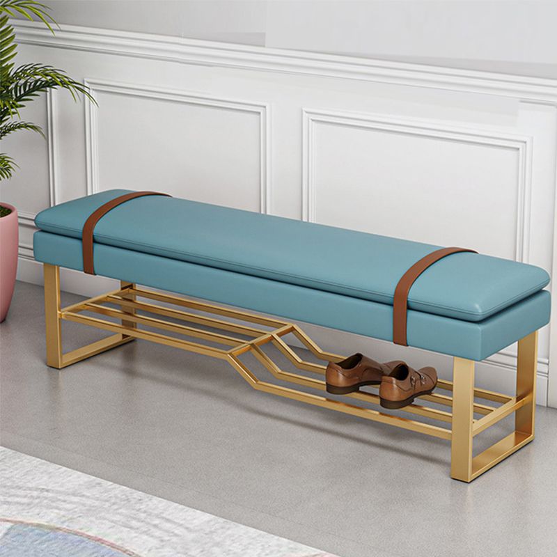 13.65-inch W Modern Entryway Bench Cushioned Seating Bench with Shoe Storage