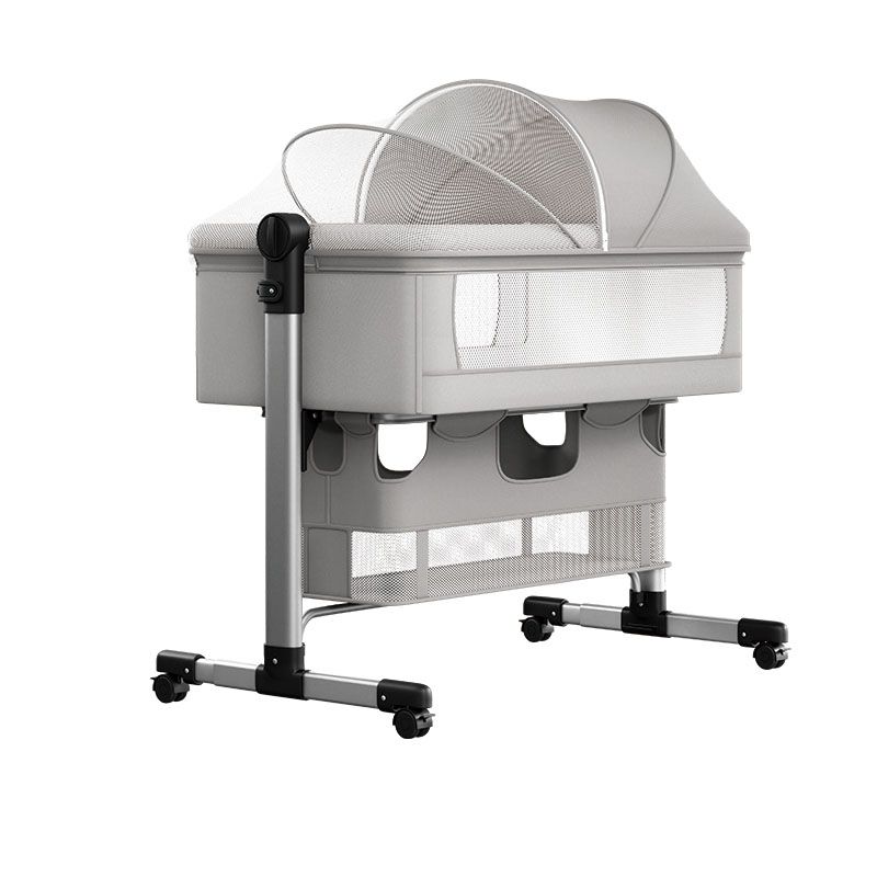 Modern Rocking Crib Cradle Height Adjustable Bassinet with Bedding