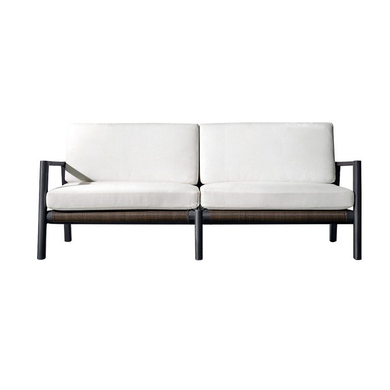 Modern 1 Piece Patio Sofa Metal Water Resistant Outdoor Patio Sofa with Cushions