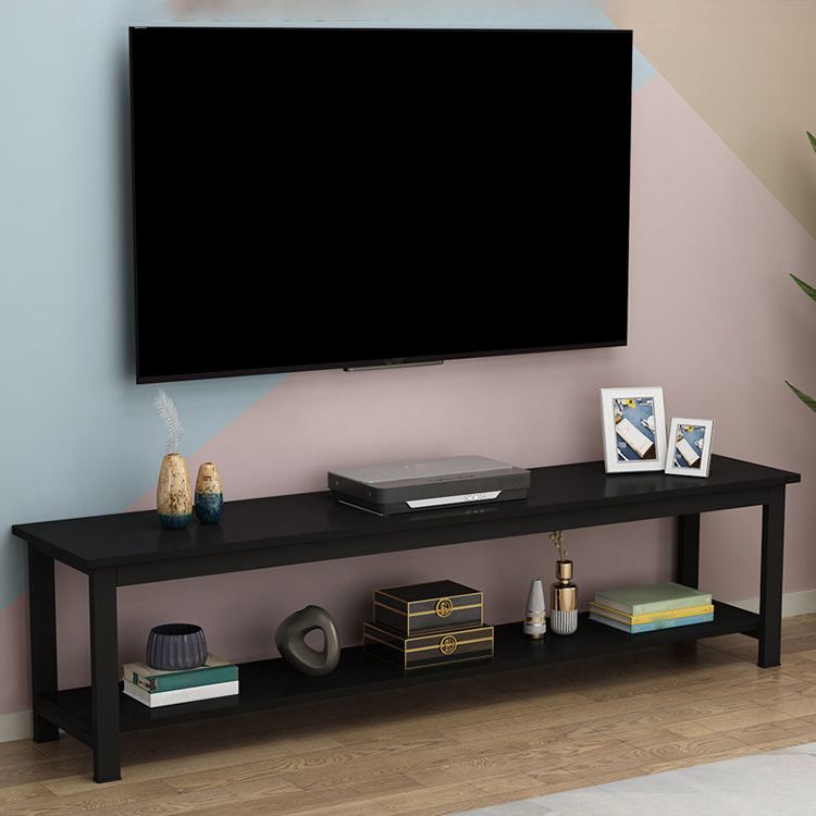 Scandinavian Engineered Wood Media Console with Shelves Matte Finish TV Media Stand