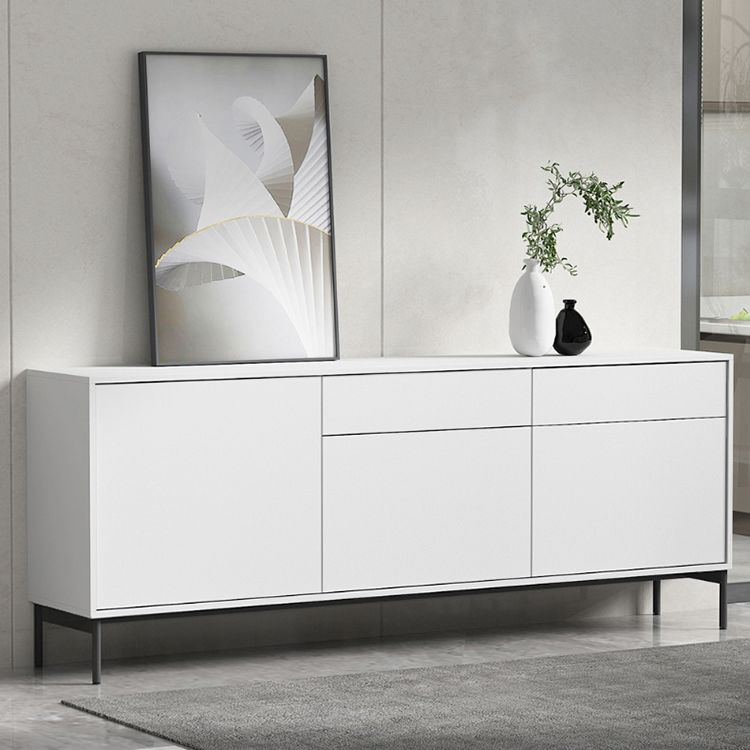 Contemporary Wood Sideboard Adjustable Shelves Dining Room Sideboard